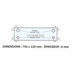 DIMENSIONS 750 x 220 mm