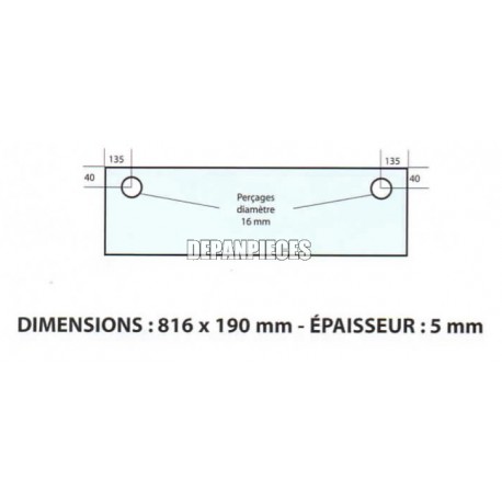 DIMENSIONS 816 x 190 mm