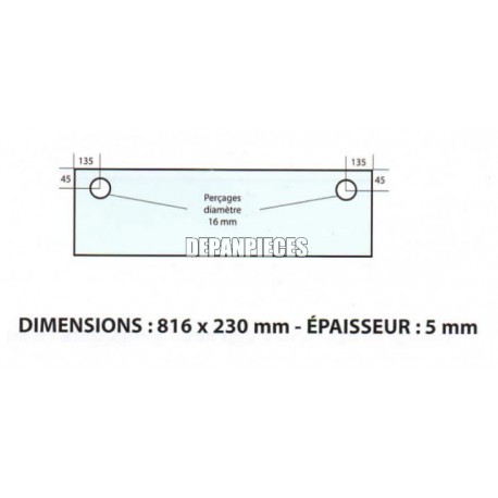 DIMENSIONS 816 x 230 mm