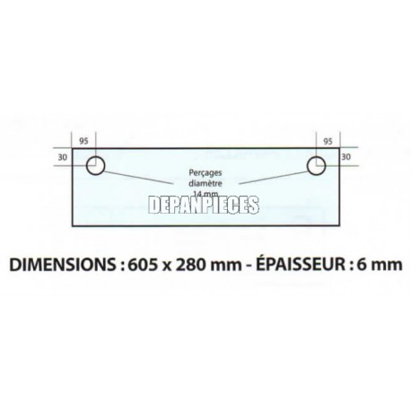 DIMENSIONS 605 x 280 mm