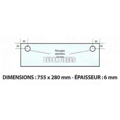 DIMENSIONS 755 x 280 mm