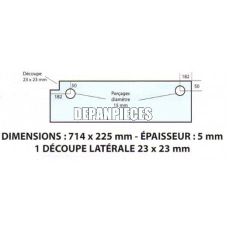 DIMENSIONS 714 x 225 mm