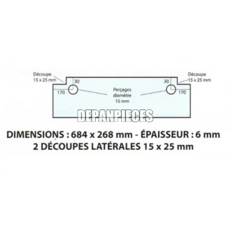 DIMENSIONS 684 x 268 mm