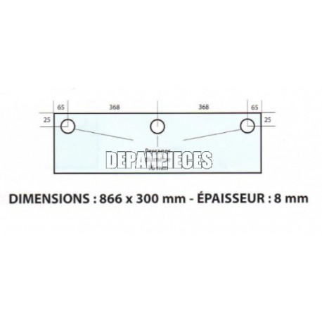 DIMENSIONS 866 x 300 mm