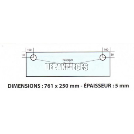 DIMENSIONS 761 x 250 mm