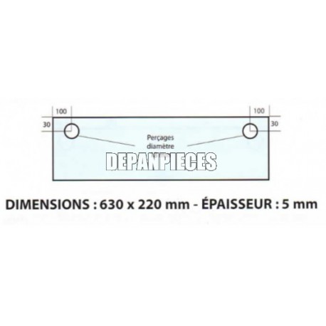 DIMENSIONS 630 x 220 mm