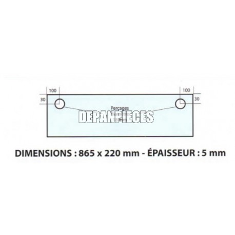 DIMENSIONS 865 x 220 mm