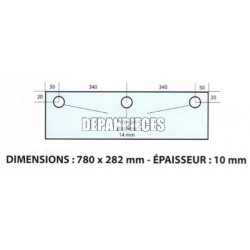 DIMENSIONS 780 x 282 mm