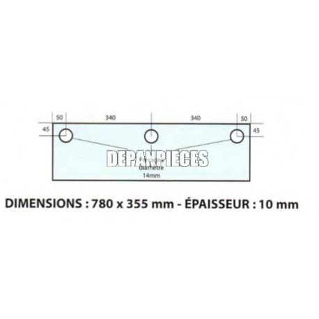 DIMENSIONS 780 x 355 mm