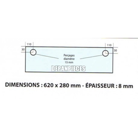 DIMENSIONS 620 x 280 mm