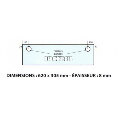 DIMENSIONS 620 x 305 mm