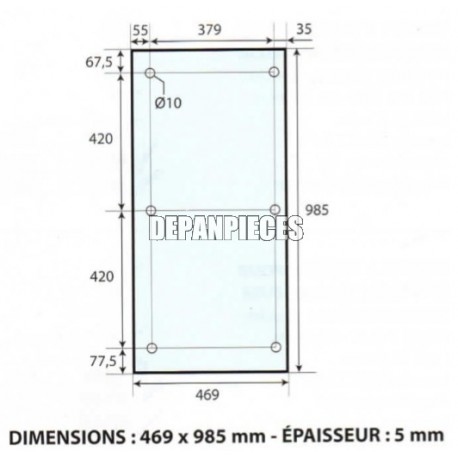 DIMENSIONS 469 x 985 mm